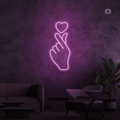 Cartel neon Mano de amor