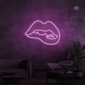 Cartel neon Labio seductor