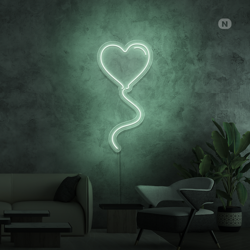 Cartel neon Globo del amor